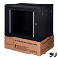 STEEL 09U6045-BL-F Επίτοιχη καμπίνα 9U με βάθος 450mm, FLAT PACK, Μαύρη