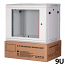 STEEL 09U6045-LG-F Επίτοιχη καμπίνα 9U με βάθος 450mm, FLAT PACK, Γκρι Ανοιχτό