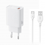 XO-L159 Universal φορτιστής USB-A, 18W και αποσπώμενο καλώδιο USB type-C σε λευκό χρώμα