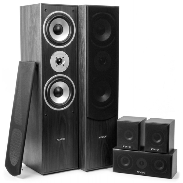 FENTON HF5B Home Theater 5.0 System 2 x 180 Watt RMS + 3 x 50 Watt RMS 100.330