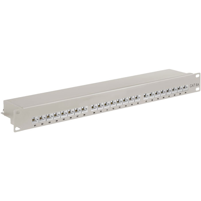 GOOBAY 90855 Patch panel κατηγορίας CAT 6A STP/UTP 24 θυρών σε Γκρί