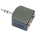 Adaptor 3.5mm Stereo αρσενικό σε 2 x 3.5mm Stereo θηλυκά