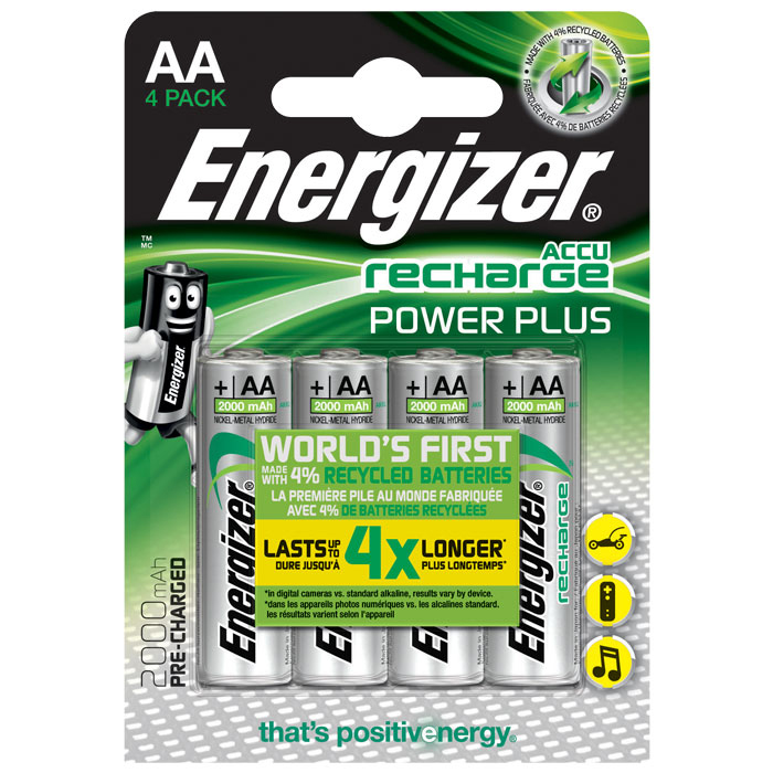 ENERGIZER AA POWER PLUS Επαναφορτιζόμενες μπαταρίες Accu NiMH AA / 2000mAh 4τμχ.