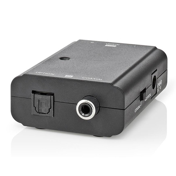 NEDIS ACON2509BK Μετατροπέας Ψηφιακού Ήχου από Coaxial S/PDIF (RCA) ή Toslink σε αναλογικό Stereo RCA
