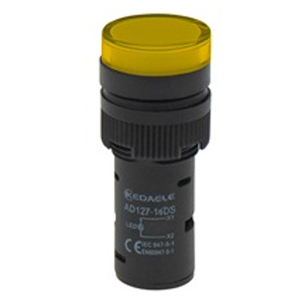 AD127-16DS YELLOW Ενδεικτική λυχνία LED Κίτρινη 220V AC Φ16