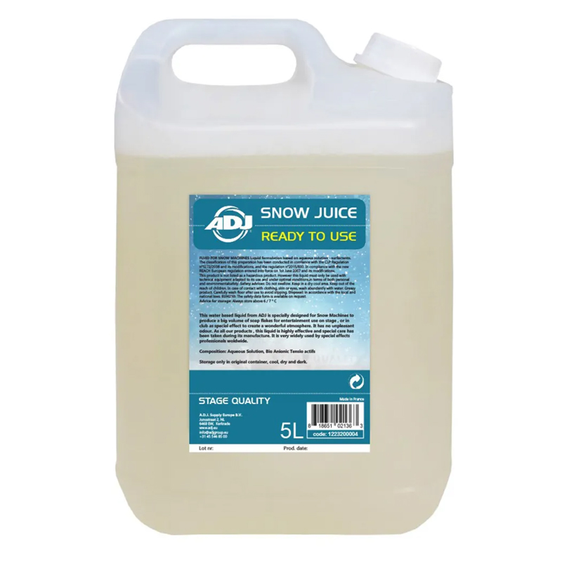 ADJ SNOW JUICE 5lt Υγρό μηχανής Χιονιού (Snow) 5lt (090049)