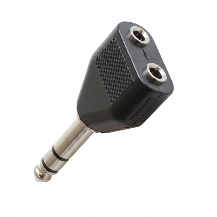 ULTIMAX AU1502 Adaptor Jack 6.3mm Stereo αρσενικό σε 2x Jack 3.5mm Stereo θηλυκά 