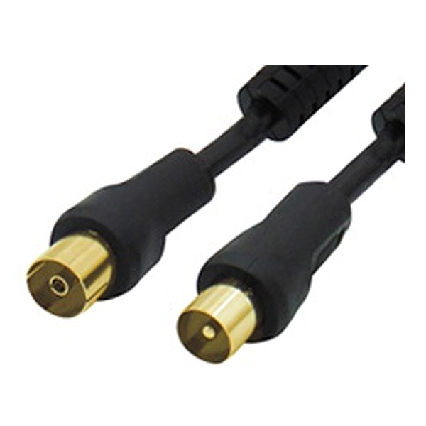 LANCOM AV101-01GF-BK-1.5 Καλώδιο TV Αρσενικό-Θηλυκό με Φερρίτη και Επίχρυσες επαφές 1.5m Μαύρο