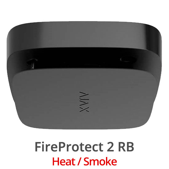 AJAX Fire Protect 2 RB (Heat/Smoke) BLACK - Ασύρματος Ανιχνευτής Καπνού και Θερμότητας, με ενσωματωμένη σειρήνα