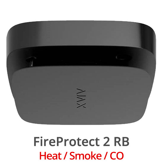 AJAX Fire Protect 2 RB (Heat/Smoke/CO) Black - Ασύρματος Ανιχνευτής Καπνού, Θερμοκρασίας και CO με ενσωματωμένη σειρήνα