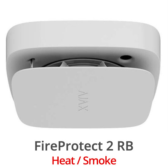 AJAX Fire Protect 2 RB (Heat/Smoke) WHITE - Ασύρματος Ανιχνευτής Καπνού και Θερμότητας, με ενσωματωμένη σειρήνα
