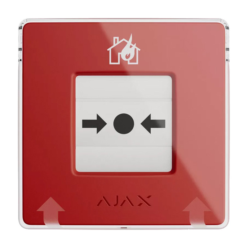 AJAX ManualCallPoint (Red) Ασύρματο Μπουτόν Χειροκίνητης Αναγγελίας Πυρκαγιάς, EN 54-11 με Κάλυμμα, Κλειδί & Εμβέλεια έως 1.700m