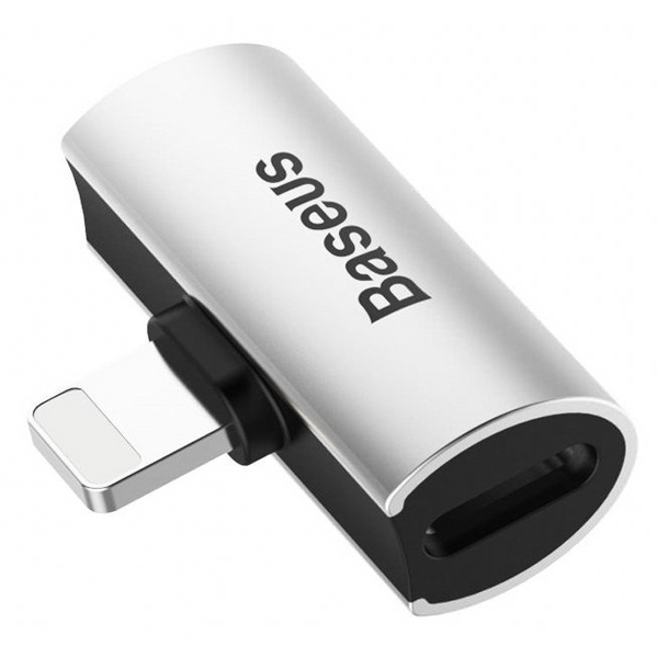 BASEUS CAL46-S1 Αντάπτορας Lightning αρσ. σε 2x Lightning θηλ. για σύνδεση με ακουστικά και φορτιστή (6953156287174)