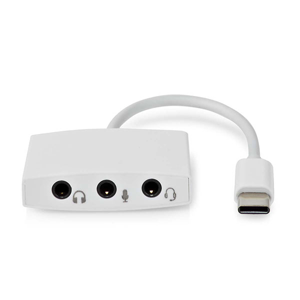 NEDIS CCGB65900WT01 Αντάπτορας USB High Speed Type-C αρσ. - 3x 3.5mm θηλ. 0.10m σε Λευκό