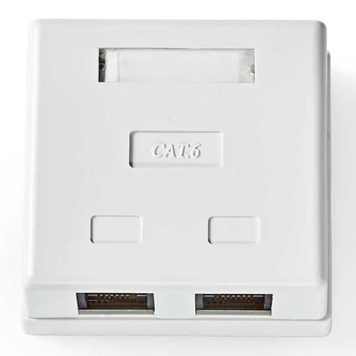 NEDIS CCGP89110WT Πρίζα Τοίχου εξωτερική U/UTP CAT6 με 2x θύρες RJ45