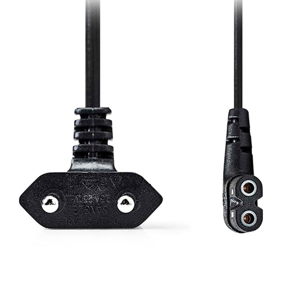 NEDIS CEGL11055BK20 Καλώδιο Τροφοδοσίας Οχταράκι Υπό Γωνία 2m σε Μαύρο Χρώμα