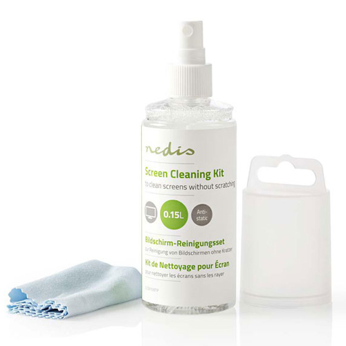 NEDIS CLSN100TP Υγρό καθαρισμού 150 ml και πανί με μικροΐνες για οθόνες