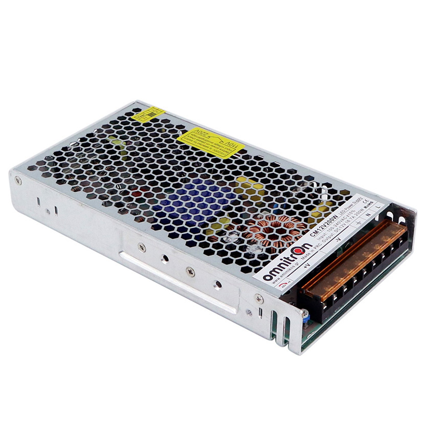 Omnitron CM12V200W Διάτρητο Τροφοδοτικό Switching 12VDC 200W 16.7A με Voltage Adjustment (LRS Type)