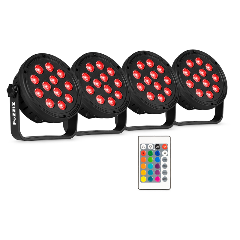 FuZZIX COMET M12 Party Par Set 4x Par light με 12 RGB LEDs και Τηλεχειριστήριο 150.952