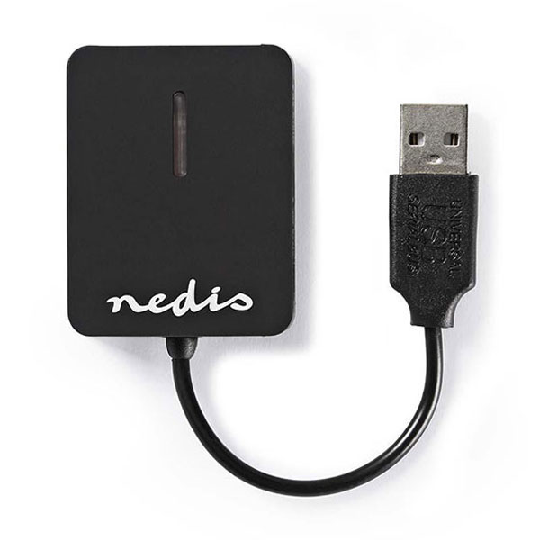 NEDIS CRDRU2300BK Card reader All-in-One USB 2.0 με ενσωματωμένο καλώδιο