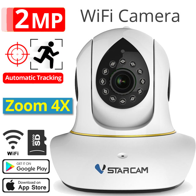 Vstarcam CS38-X4 Ρομποτική Ασύρματη IP κάμερα 2Mpixels, 4X ZOOM, WiFi 2.4Ghz, Ethernet, microSD, Motion Detection
