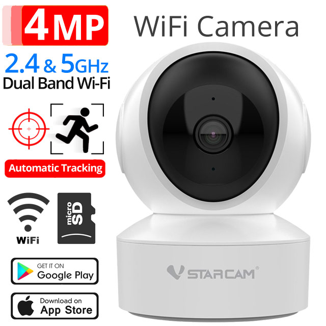 Vstarcam CS49Q 4Mpixels Ρομποτική Ασύρματη IP κάμερα - Dual WiFi 2.4Ghz & 5GHz, Ethernet, microSD, Motion Detection