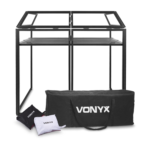 VONYX DB3 Pro Foldable DJ Booth System 4 screens 180.033