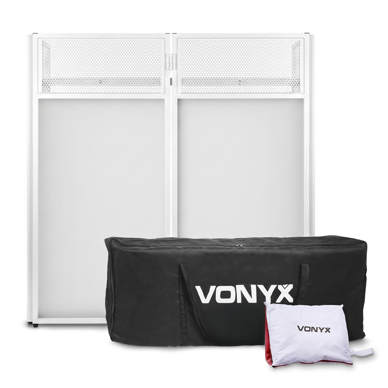 VONYX DB4W Pro Foldable DJ Booth System 4 screens σε Λευκό χρώμα 180.054