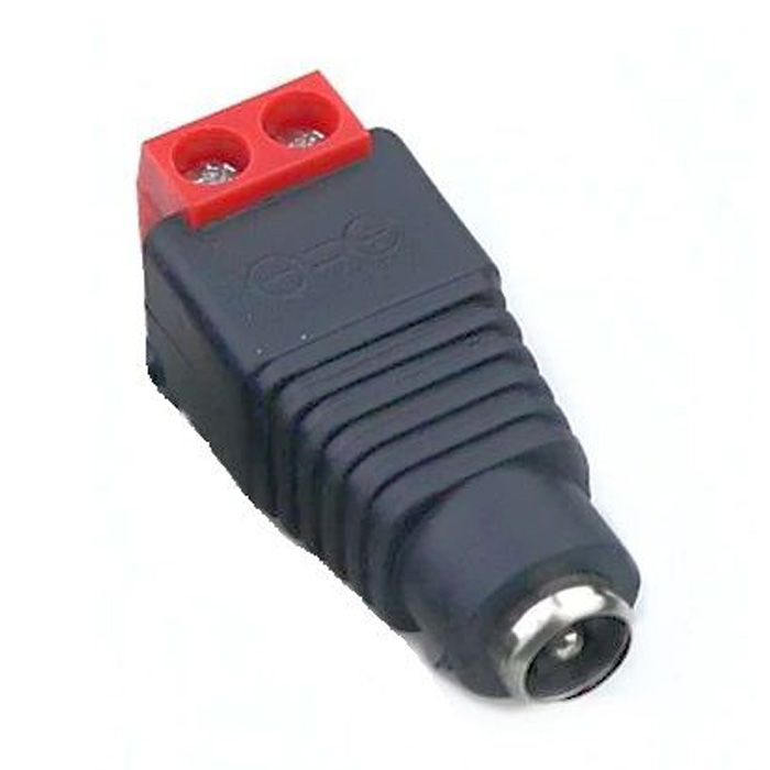 DC-602 Βύσμα τροφοδοσίας θηλυκό 2.1mm με κλέμες (Κόκκινο)