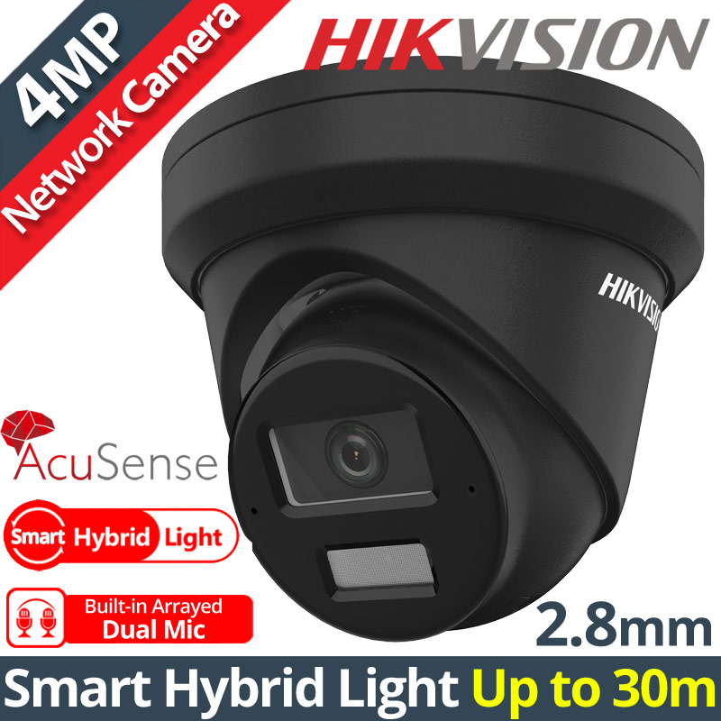 Hikvision DS-2CD2343G2-LI2U 2.8mm BLACK Ενσύρματη IP κάμερα ACUSENCE 2nd Gen. 4Mpixels, Smart-Hybrid Light 30m, Poe, Dual Mic