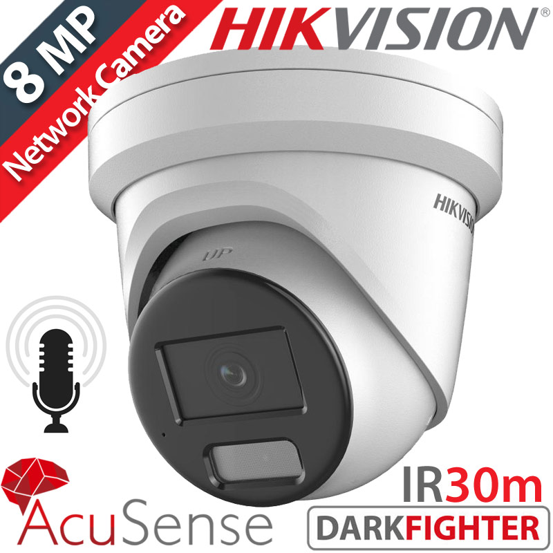 HIKVISION DS-2CD2386G2H-IU(2.8mm)(eF) Ενσύρματη AcuSense IP Κάμερα 8MPixels IR 30m, DarkFighter, Μικρόφωνο, H265+