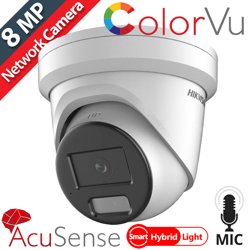 HIKVISION DS-2CD2387G2H-LIU(eF) 2.8mm Ενσύρματη IP Κάμερα 8MP Smart Hybrid Light ColorVu, AcuSence, Mic, 40m