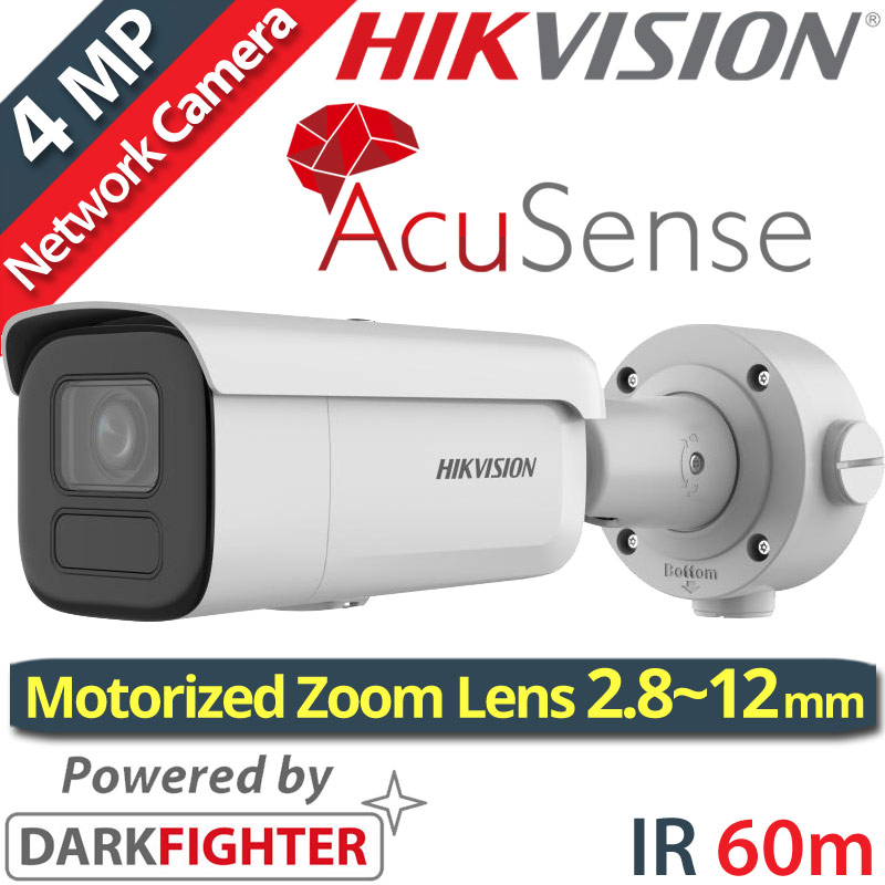 HIKVISION DS-2CD2646G2HT-IZS - Ενσύρματη AcuSense IP Κάμερα 4MPixels Motorized Varifocal Zoom 2.8-12mm, IR 60m