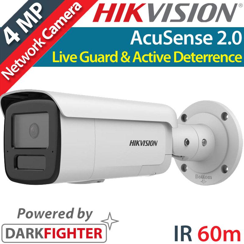 HIKVISION DS-2CD2T46G2H-IS2U/SL(2.8mm) Ενσύρματη AcuSense 2.0 IP Κάμερα 4MPixels, Live Guard & Active Deterrence