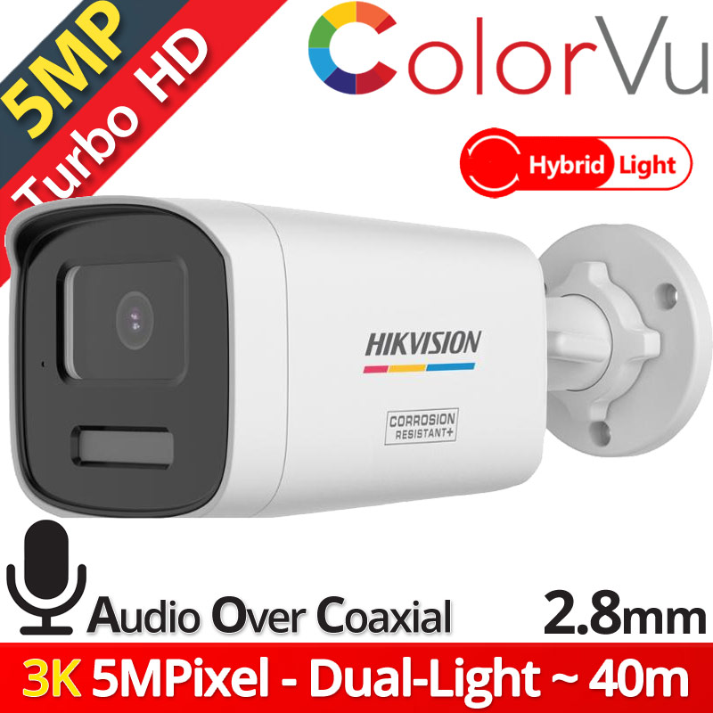HIKVISION DS-2CE12KF3T-LSYE 2.8mm 3K 5Mpixels ColorVu, Smart-Hybrid Light 40m, Μικρόφωνο, WDR, IP67, NEMA 4X