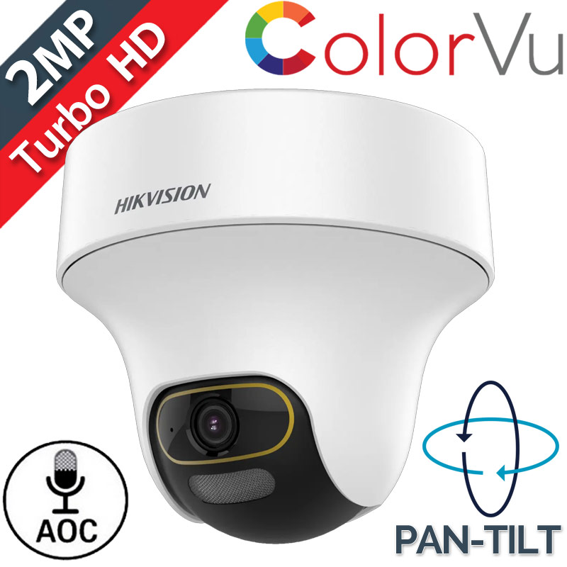 HIKVISION DS-2CE70DF3T-PTS 2.8mm 2Mpixels ColorVu Περιστρεφόμενη PT Camera, Audio Over Coaxial, White Light 20m