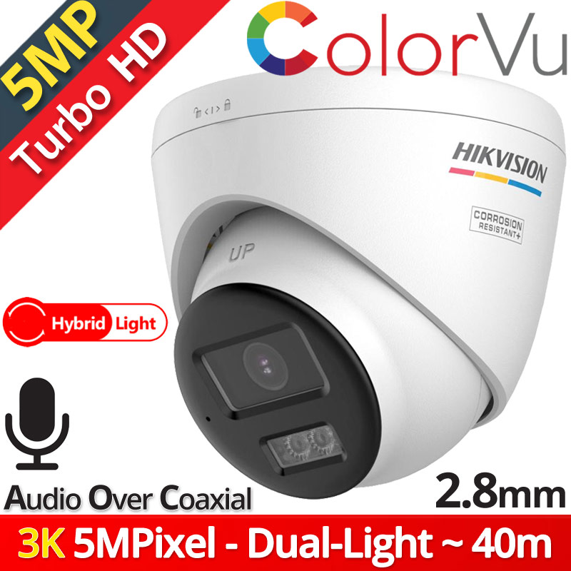 HIKVISION DS-2CE72KF3T-LSYE 2.8mm 3K 5Mpixels ColorVu, Smart-Hybrid Light 40m, Μικρόφωνο, WDR, IP67, NEMA 4X