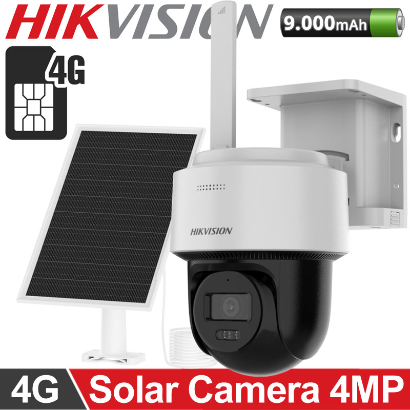 HIKVISION DS-2CFSP4/4G (2.8mm) Αυτόνομη Περιστρεφόμενη 4GΚάμερα μπαταρίας 9000mAh, 4MP ColorVu με Ηλιακό Πάνελ 8W