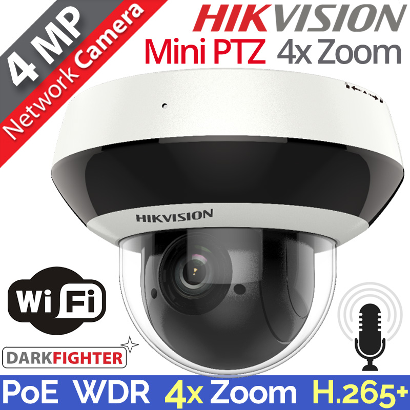 HIKVISION DS-2DE2A404IW-DE3/W(C0)(S6)(C) Ασύρματη / Ενσύρματη Mini IP PTZ 4Mpixels, 4X Zoom & Μικρόφωνο