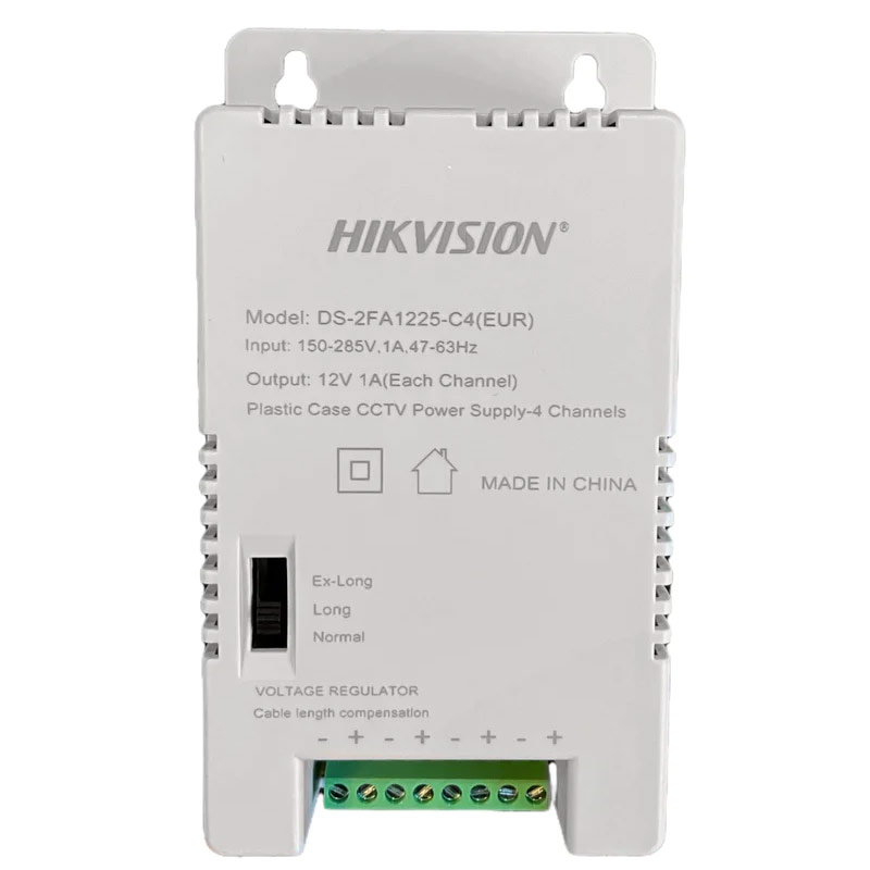 HIKVISION DS-2FA1225-C4 (EUR) Switching Τροφοδοτικό CCTV 4 Εξόδων 12VDC 48Watt, 1A ανά έξοδο