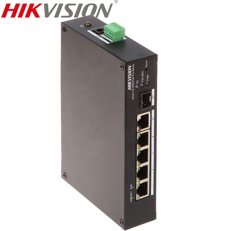 HIKVISION DS-3T1306P-SI/HS 6 Ports PoE Switch Ράγας, 4xPoE Ports, 1x Ethernet Port, 1xSFP Port, 60Watt, -30°C to +65°C