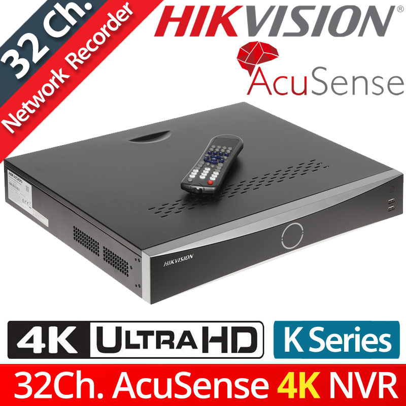 HikVision DS-7732NXI-K4 Δικτυακό Καταγραφικό NVR 32 IP Καμερών, μέγιστη ανάλυση 4Κ, Τεχνολογία Acusence, Up to 8Mpixels