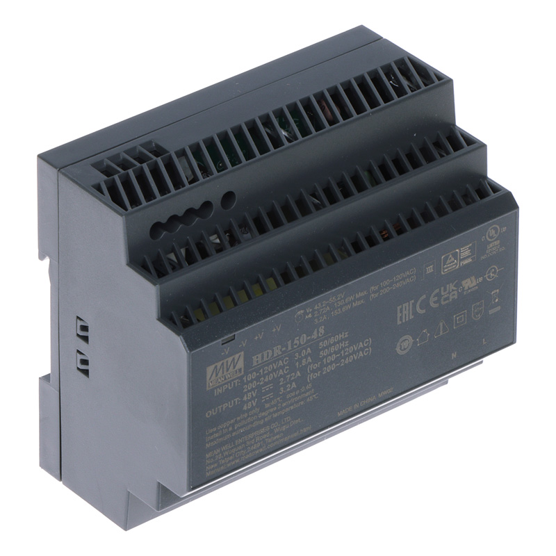HIKVISION DS-KAW150-4N Τροφοδοτικό 150W για τοποθέτηση σε ράγα DIN με ρυθμιζόμενη έξοδο 43.2~55.2 VDC (ονομαστική 48VDC)