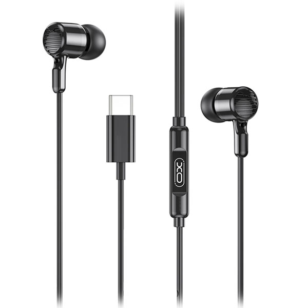 XO-EP81 BLACK Type-C Ενσύρματα in-ear Μεταλλικά Ακουστικά με Μικρόφωνο και Βύσμα USB-C, σε Μαύρο Χρώμα 