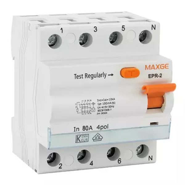 MAXGE EPR-4 A 40A Relay Διαφυγής 4P 40A 30mA TYPE A [03.017.0594]