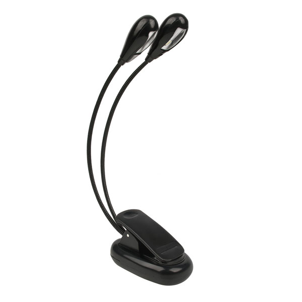 FL1042 Φωτιστικό Αναλογίου με δυο Μπράτσα, 4 LED και Μανταλάκι Στερέωσης