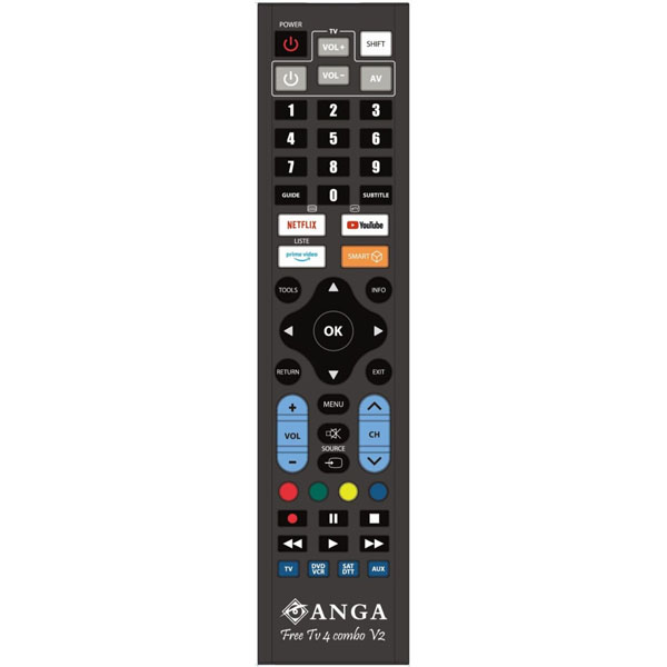 ANGA FREE TV 4 Combo V2 Προγραμματιζόμενο Τηλεχειριστήριο για 4 συσκευές   