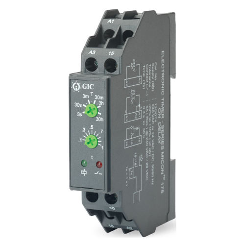 GIC 12ODT4 Relay Χρονικό DELAY ON Ράγας 240 VAC / 24 VAC/DC 17.5mm
