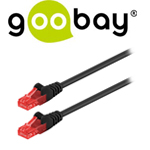 GOOBAY 95255 Καλώδιο δικτύου U/UTP CAT6 patchcable 0.25m σε Μαύρο