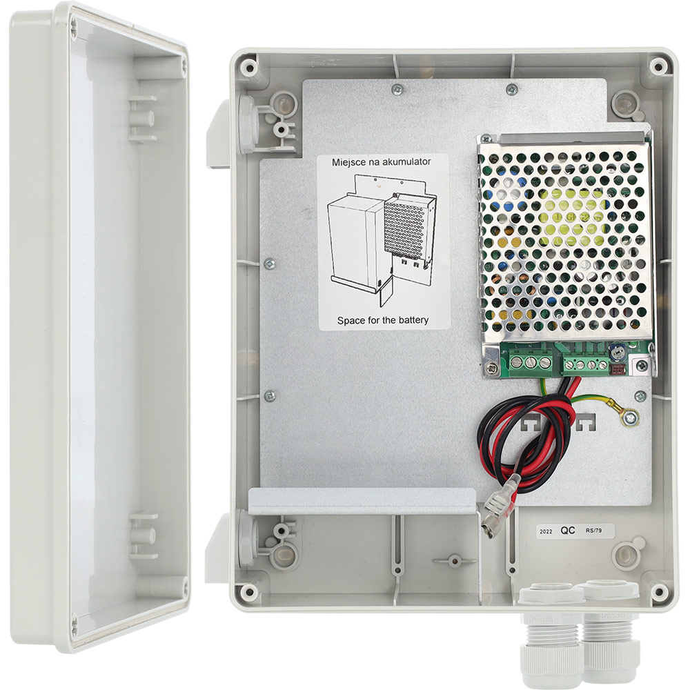 PULSAR HPSBH-12V3A-B Επιτοίχιο Στεγανό (IP44) Τροφοδοτικό UPS 13,8V DC 3,5A max. με θέση για μπαταρία ως 7,2Αh